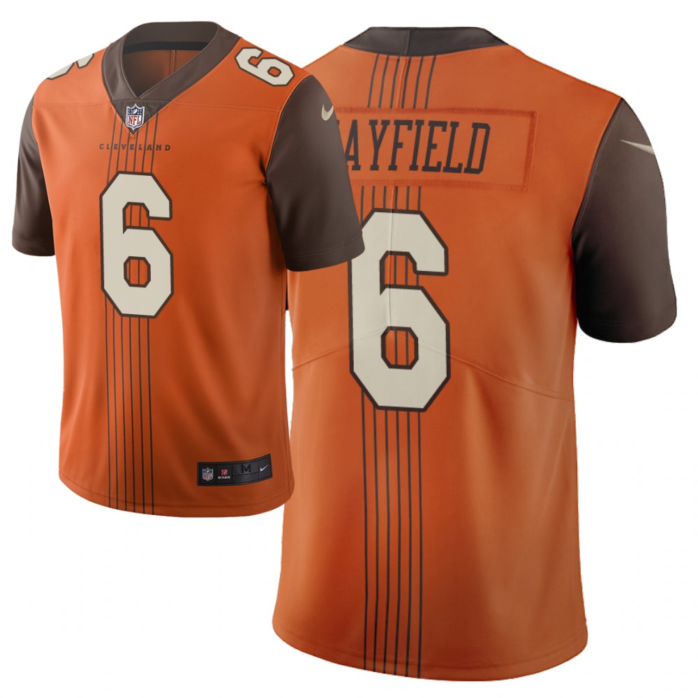 2019 New Nike Cleveland Browns #6 Mayfield Orange Vapor Limited City Edition NFL Jersey->cleveland browns->NFL Jersey
